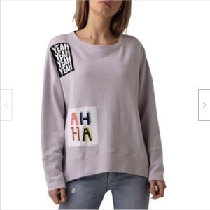 Lisa Todd Oh Yeah Glow Sweatshirt Retro Grey/Lavender M EUC!